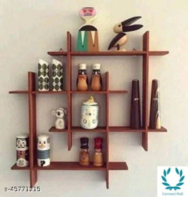 Royal Wall Shelves - LXHXB :42X30X12 cm, Brown, Wooden, No. of Shelves: 5